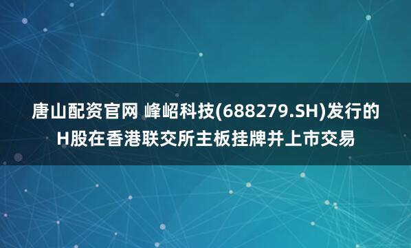 唐山配资官网 峰岹科技(688279.SH)发行的H股在香港联交所主板挂牌并上市交易