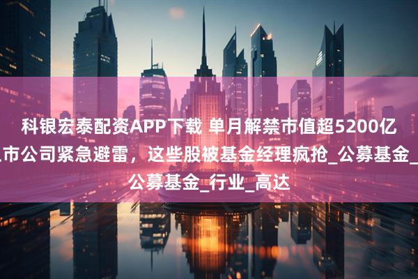 科银宏泰配资APP下载 单月解禁市值超5200亿元，9家上市公司紧急避雷，这些股被基金经理疯抢_公募基金_行业_高达