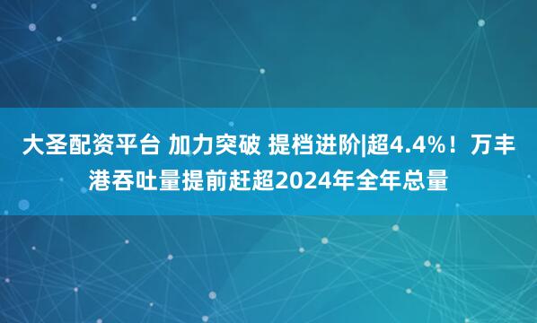 大圣配资平台 加力突破 提档进阶|超4.4%！万丰港吞吐量提前赶超2024年全年总量